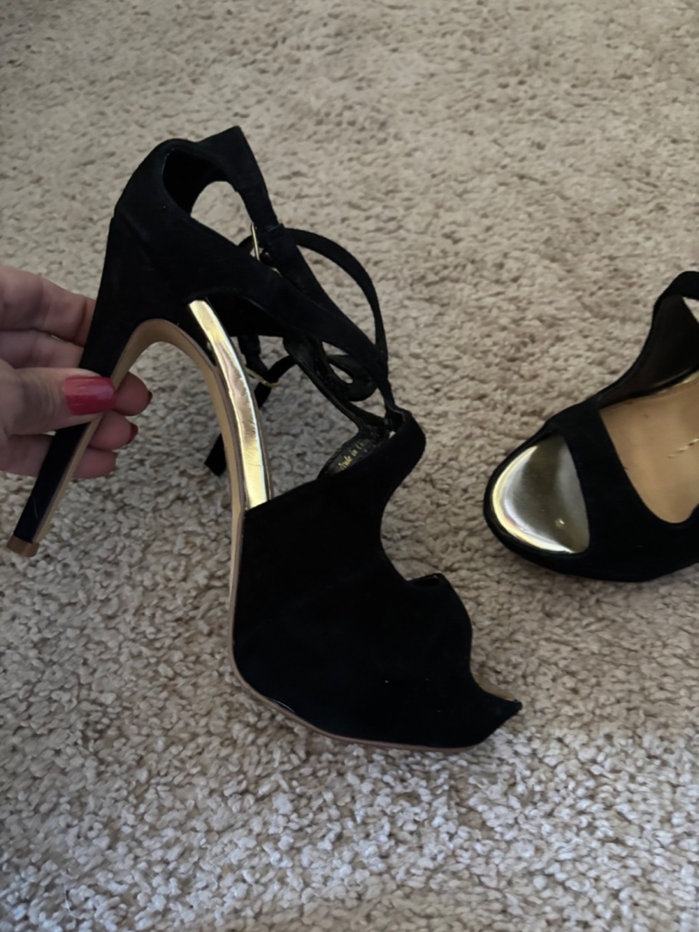 Dolce Vita Black Lace Up Stiletto Heels - Picture 4 of 13